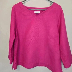 Vintage Mark, Fore & Strike Linen blend Pink Top Size M Lagenlook
